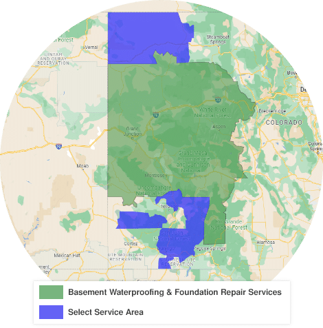 Map of the Aspen Foundation Repairs Western Colorado service area